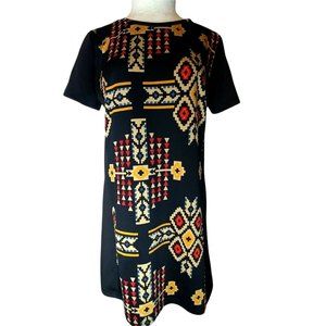 Dress Black Multicolor Aztec Graphic Tribal